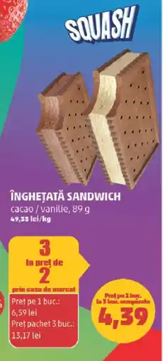 Penny Squash înghețată sandwich cacao/vanilie Ofertă