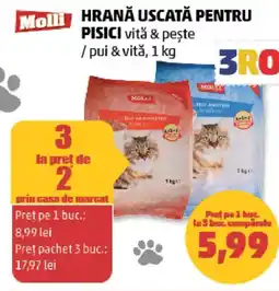 Penny Molli hrana uscată pentru pisici vitǎ & peşte / pui & vitǎ Ofertă