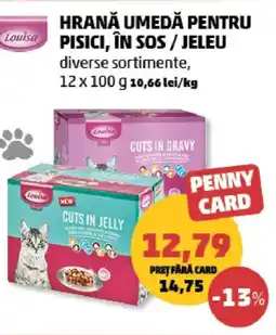 Penny Louisa hrană umedă pentru pisici, în sos/jeleu Ofertă