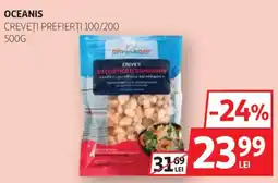 Auchan Oceanis creveți prefierţi 100/200 Ofertă