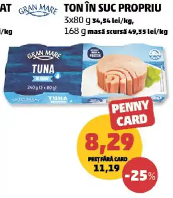 Penny Gran mare ton în suc propriu Ofertă
