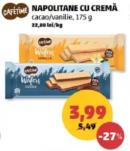 Penny Napolitane cu cremă cacao/vanilie Ofertă