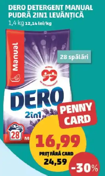 Penny Dero detergent manual pudră 2in1 levanțică Ofertă