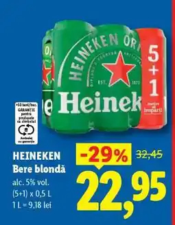 Lidl HEINEKEN Bere blondă Ofertă