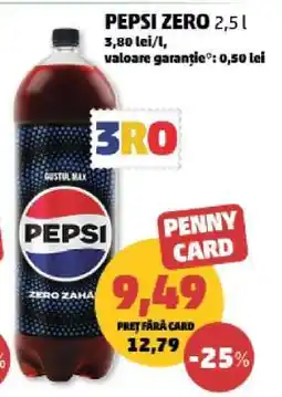 Penny PEPSI ZERO 2,5 l Ofertă