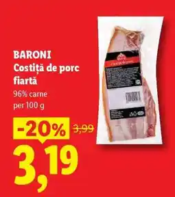 Lidl Baroni Costiță de porc fiartă Ofertă