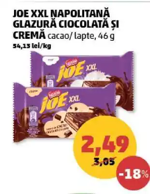 Penny JOE XXL Napolitană Glazură Ciocolată și Cremă Ofertă