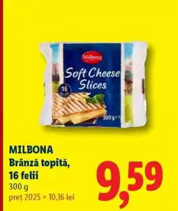 Lidl MILBONA Brânză topită, 16 felii Ofertă