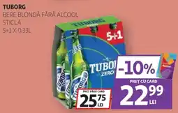 Auchan Tuborg bere blondă fără alcool sticlă Ofertă