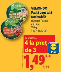 Lidl VEMMONDO Pastă vegetală tartinabilă Ofertă