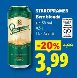 Lidl STAROPRAMEN Bere blondă Ofertă