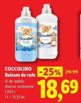 Lidl Coccolino Balsam de rufe Ofertă