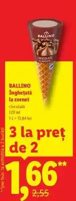 Lidl BALLINO Înghețată la cornet Ofertă