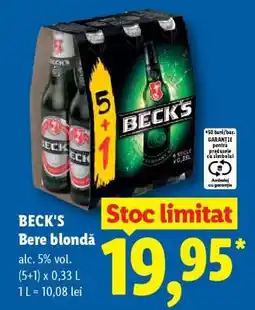 Lidl BECK‘S Bere blondă Ofertă