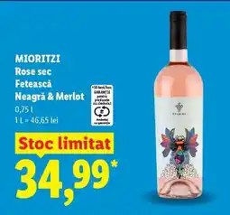 Lidl MIORITZI Rose sec Fetească Neagră & Merlot Ofertă