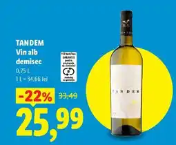 Lidl Tandem Vin alb demisec Ofertă