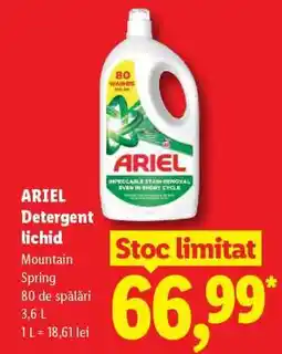 Lidl ARIEL Detergent lichid Mountain Spring Ofertă