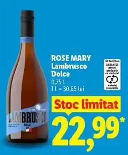 Lidl ROSE MARY Lambrusco Dolce Ofertă