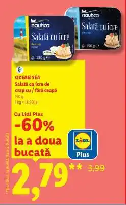 Lidl OCEAN SEA Salată cu icre de crap cu / fără ceapă Ofertă