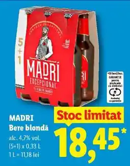 Lidl MADRI Bere blondă Ofertă