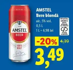 Lidl AMSTEL Bere blondă Ofertă