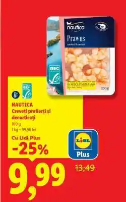 Lidl NAUTICA Creveți prefierți și decorticați Ofertă