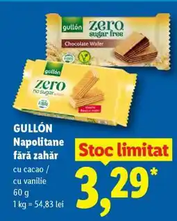 Lidl GULLÓN Napolitane fără zahăr Ofertă