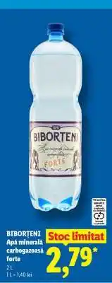 Lidl Biborțeni Apă minerală carbogazoasă Forte Ofertă