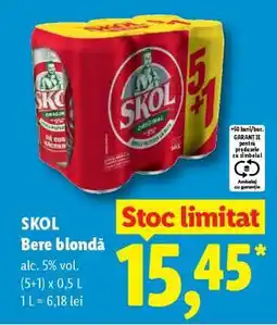 Lidl SKOL Bere blondă Ofertă