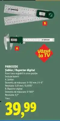 Lidl PARKSIDE Șubler / Raportor digital Ofertă