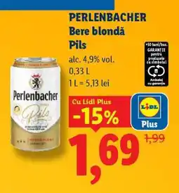 Lidl Perlenbacher Bere blondă Pils Ofertă