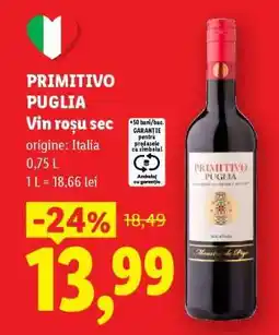Lidl PRIMITIVO PUGLIA Ofertă