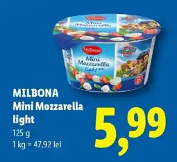 Lidl MILBONA Mini Mozzarella light Ofertă