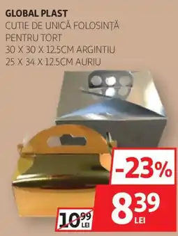 Auchan Global plast cutie de unică folosinţă pentru tort Ofertă