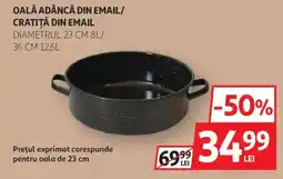 Auchan Oală adâncă din email/ cratiță din email Ofertă