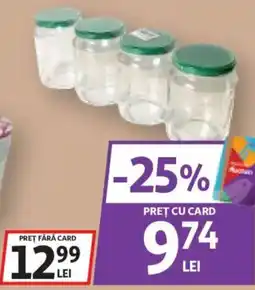 Auchan Set 4 borcane de sticlă Ofertă