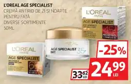 Auchan L'oreal age specialist cremă antirid de zi şi noapte pentru faţă Ofertă