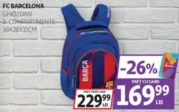 Auchan Fc barcelona ghiozdan 3 compartimente Ofertă