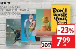 Auchan Herlitz caiet a4.80 file dictando/matematică Ofertă