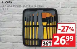 Auchan Auchan pensule pentru vopsele acrilice set 10 Ofertă