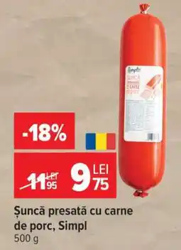 Carrefour Șuncă presată cu carne de porc Simpl Ofertă