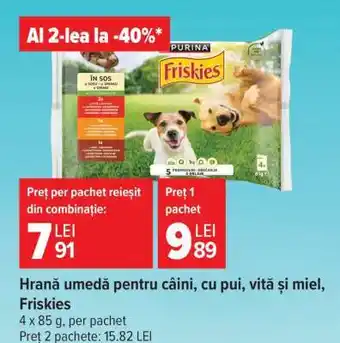Carrefour Hrană umedă pentru câini cu pui/vită și miel Friskies Ofertă