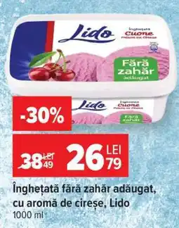Carrefour Înghețată fără zahăr adăugat, cu aromă de cireșe, Lido Ofertă