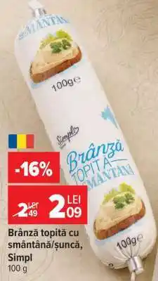Carrefour Brânză topită cu smântână/șuncă, Simpl Ofertă