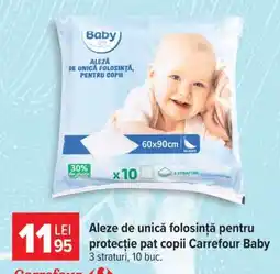 Carrefour Așternuturi de unică folosință pentru protecție pat copii Carrefour Baby Ofertă