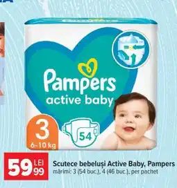 Carrefour Scutece bebeluși Active Baby, Pampers Ofertă