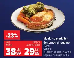 Carrefour Meniu cu medalion de somon şi legume Ofertă