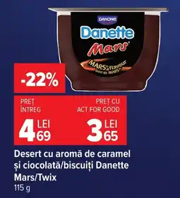 Carrefour Desert cu aromă de caramel şi ciocolată/biscuiți Danette Mars/Twix Ofertă