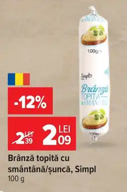 Carrefour Brânză topită cu smântână/șuncă, Simpl Ofertă