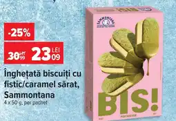 Carrefour Înghețată biscuiți cu fistic/caramel sărat, Sammontana Ofertă